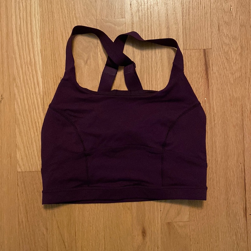 LuluLemon Dark Purple Crop Top with built in Sports Bra